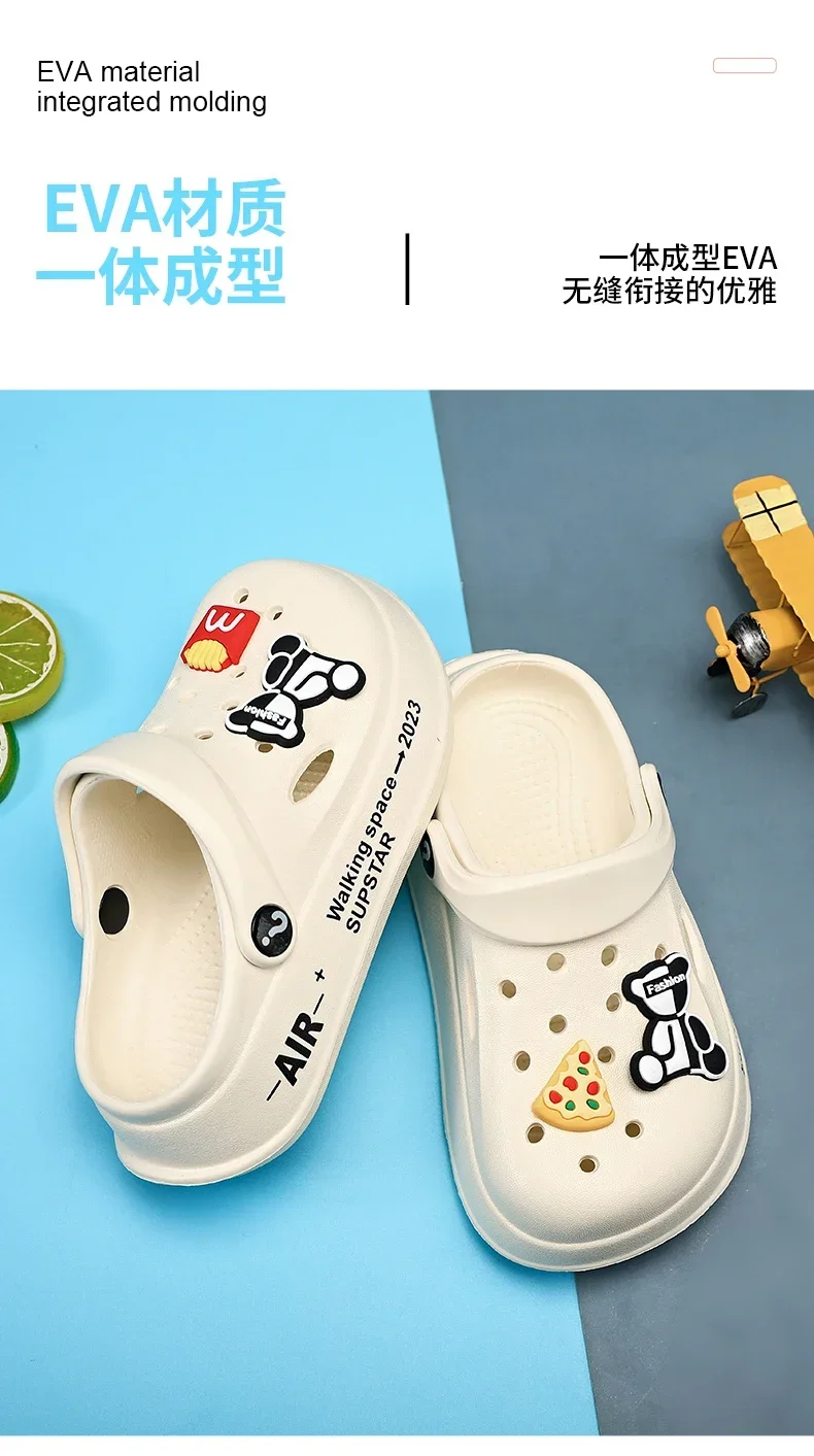 2-12y Kids Mules Clogs Summer Boys Girls Sandals Cartoon Many Colors Non-slip Comfortable Beach Slippers Children Garden Shoes