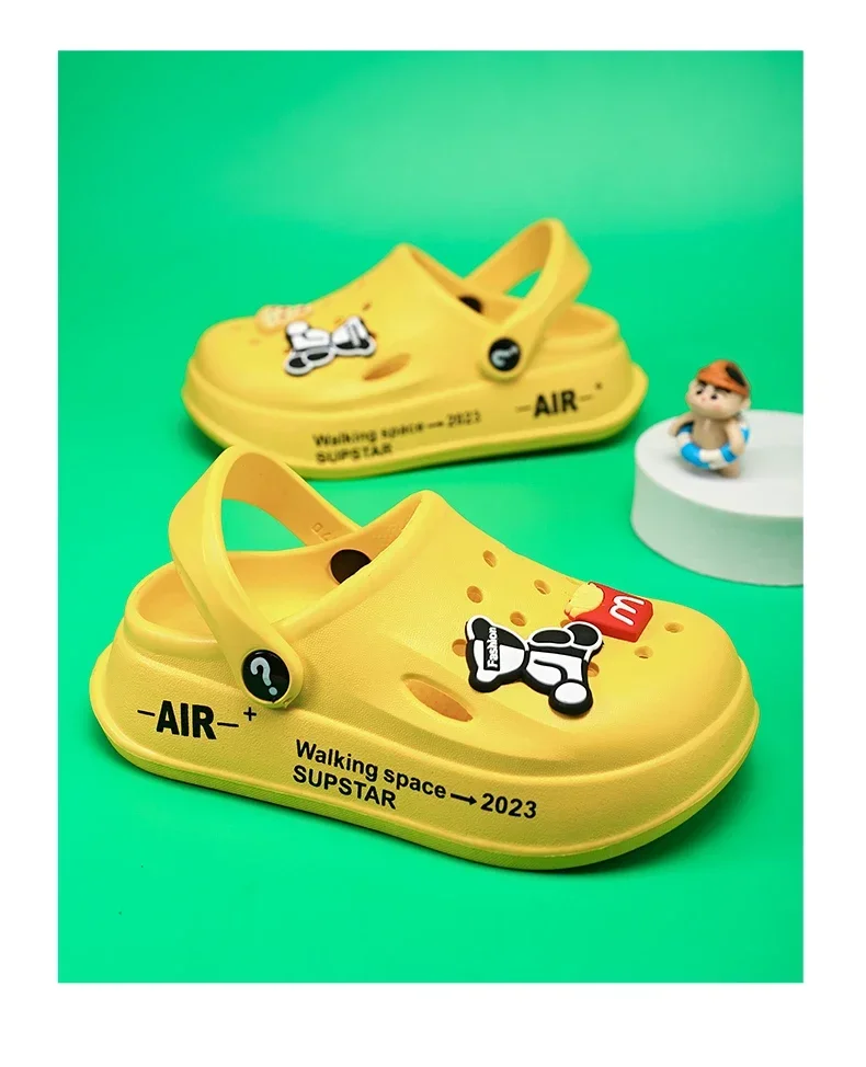 2-12y Kids Mules Clogs Summer Boys Girls Sandals Cartoon Many Colors Non-slip Comfortable Beach Slippers Children Garden Shoes