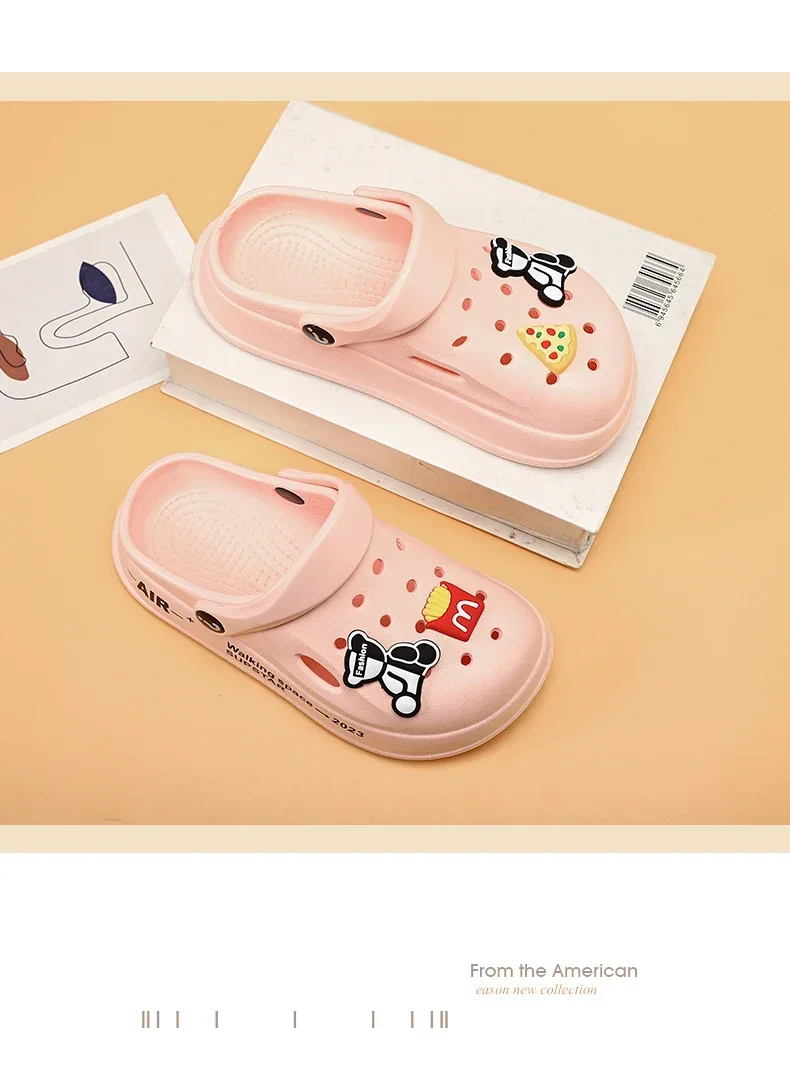 2-12y Kids Mules Clogs Summer Boys Girls Sandals Cartoon Many Colors Non-slip Comfortable Beach Slippers Children Garden Shoes