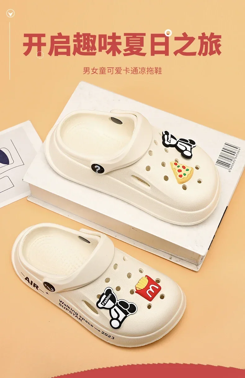 2-12y Kids Mules Clogs Summer Boys Girls Sandals Cartoon Many Colors Non-slip Comfortable Beach Slippers Children Garden Shoes