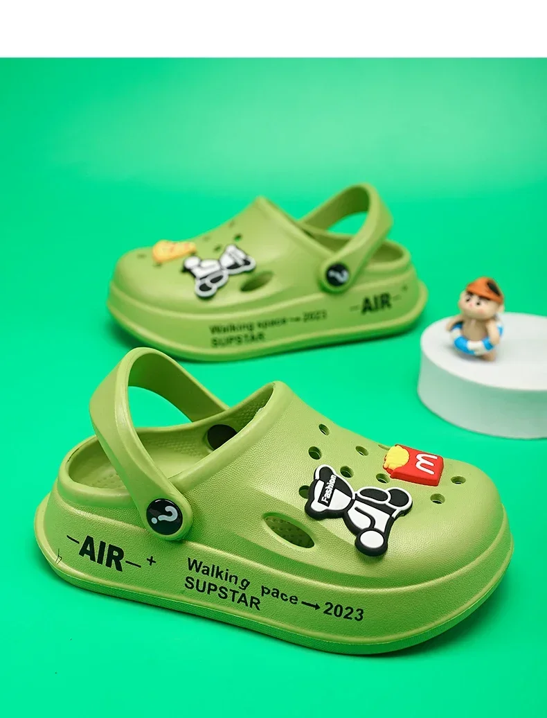 2-12y Kids Mules Clogs Summer Boys Girls Sandals Cartoon Many Colors Non-slip Comfortable Beach Slippers Children Garden Shoes