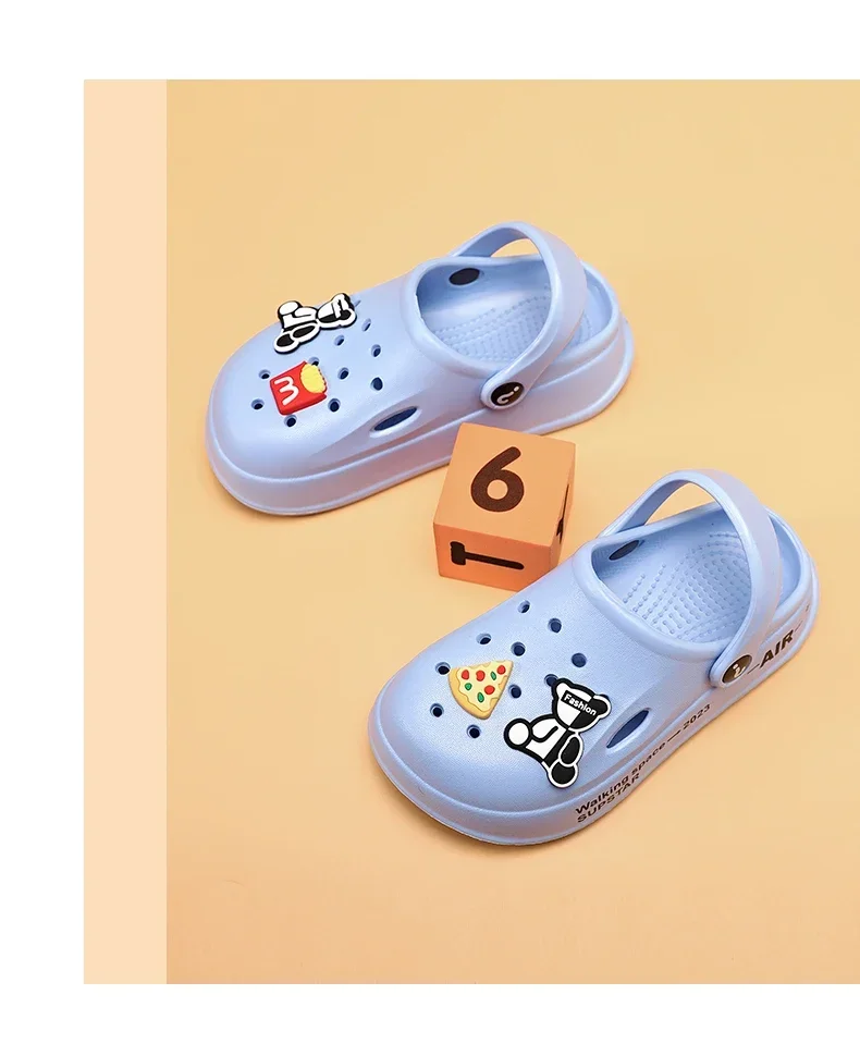 2-12y Kids Mules Clogs Summer Boys Girls Sandals Cartoon Many Colors Non-slip Comfortable Beach Slippers Children Garden Shoes