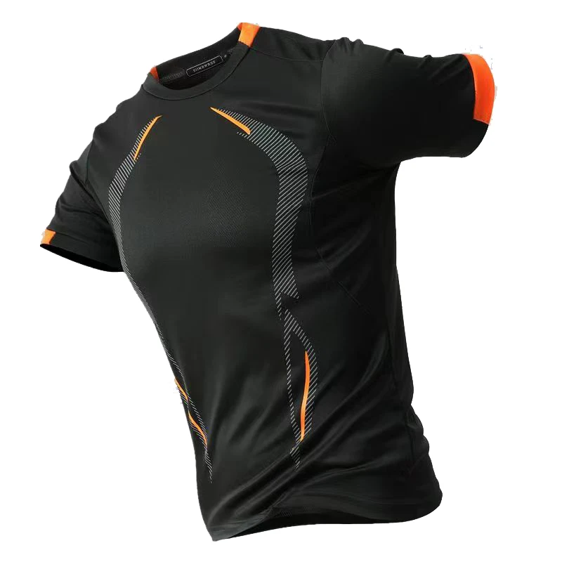 New Mens Breathable T Shirt Quick Dry Jogging TShirt Summer Men Training Tees Fitness Running Lightweight Solid Color Sweatwear