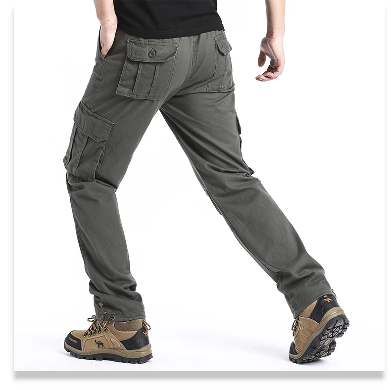 Big Size Men's Casual Sports Pants Stretch Waist Tactical Cargo Pants Man Hiking Pants Joggers Cotton Trousers