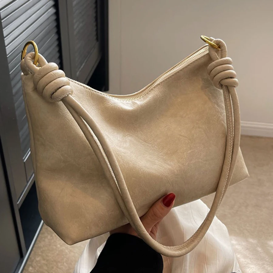 New fashionable women's bag, high-end soft leather texture, single shoulder bag, women's crossbody bag, geometric wide shoulder