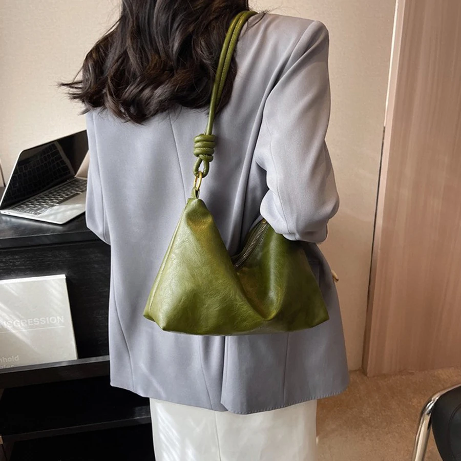 New fashionable women's bag, high-end soft leather texture, single shoulder bag, women's crossbody bag, geometric wide shoulder