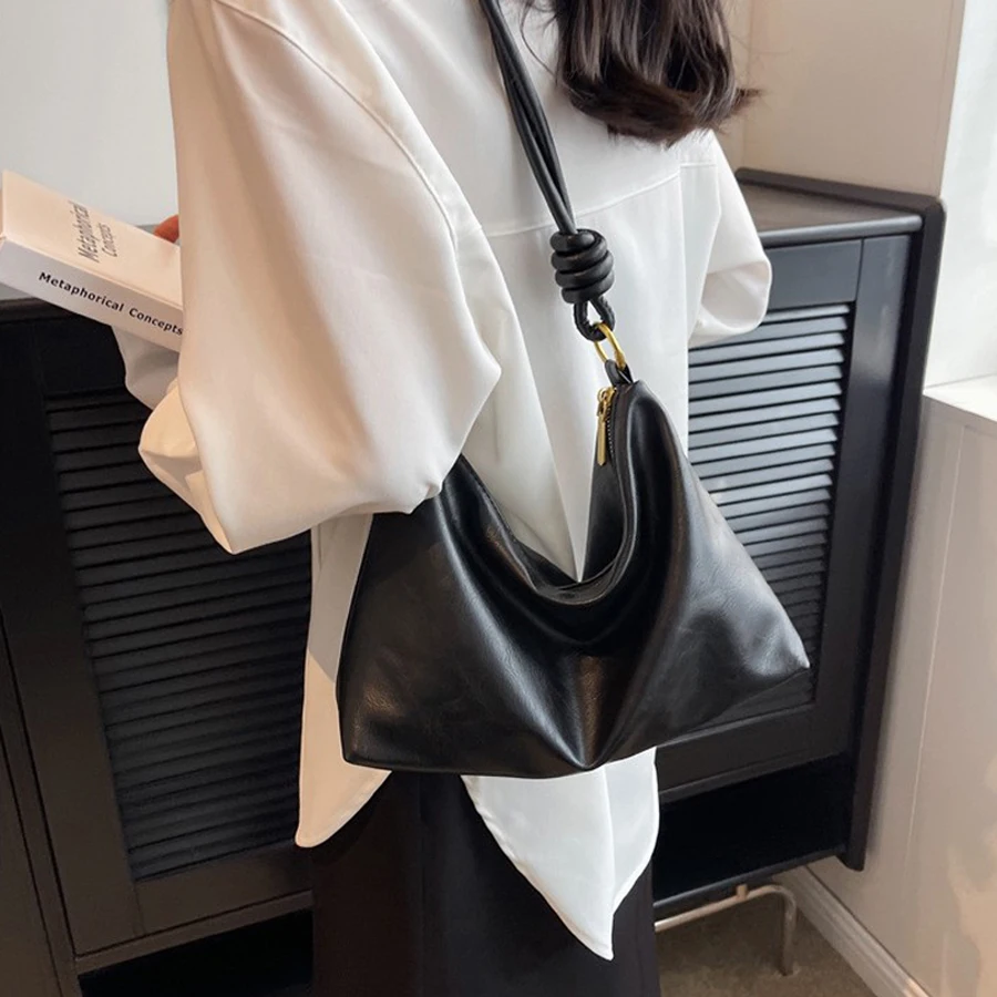 New fashionable women's bag, high-end soft leather texture, single shoulder bag, women's crossbody bag, geometric wide shoulder