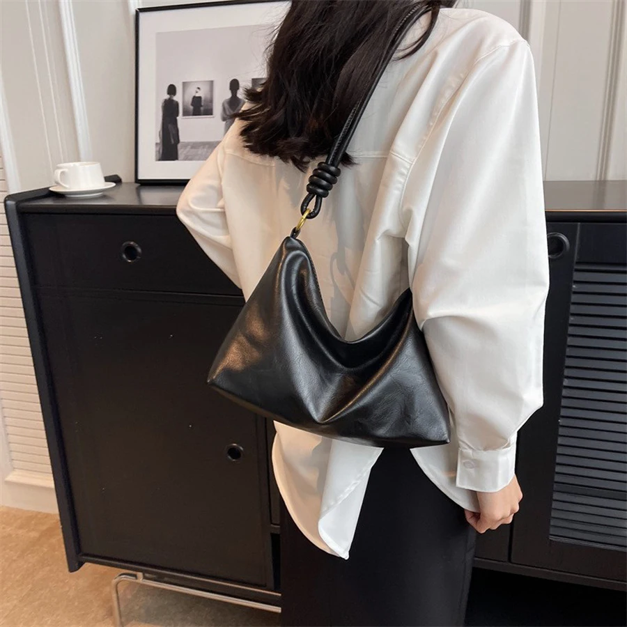 New fashionable women's bag, high-end soft leather texture, single shoulder bag, women's crossbody bag, geometric wide shoulder