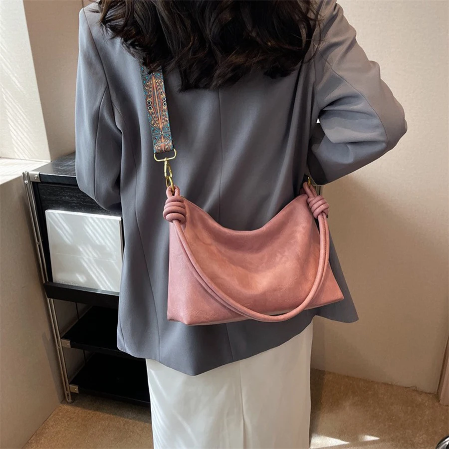 New fashionable women's bag, high-end soft leather texture, single shoulder bag, women's crossbody bag, geometric wide shoulder