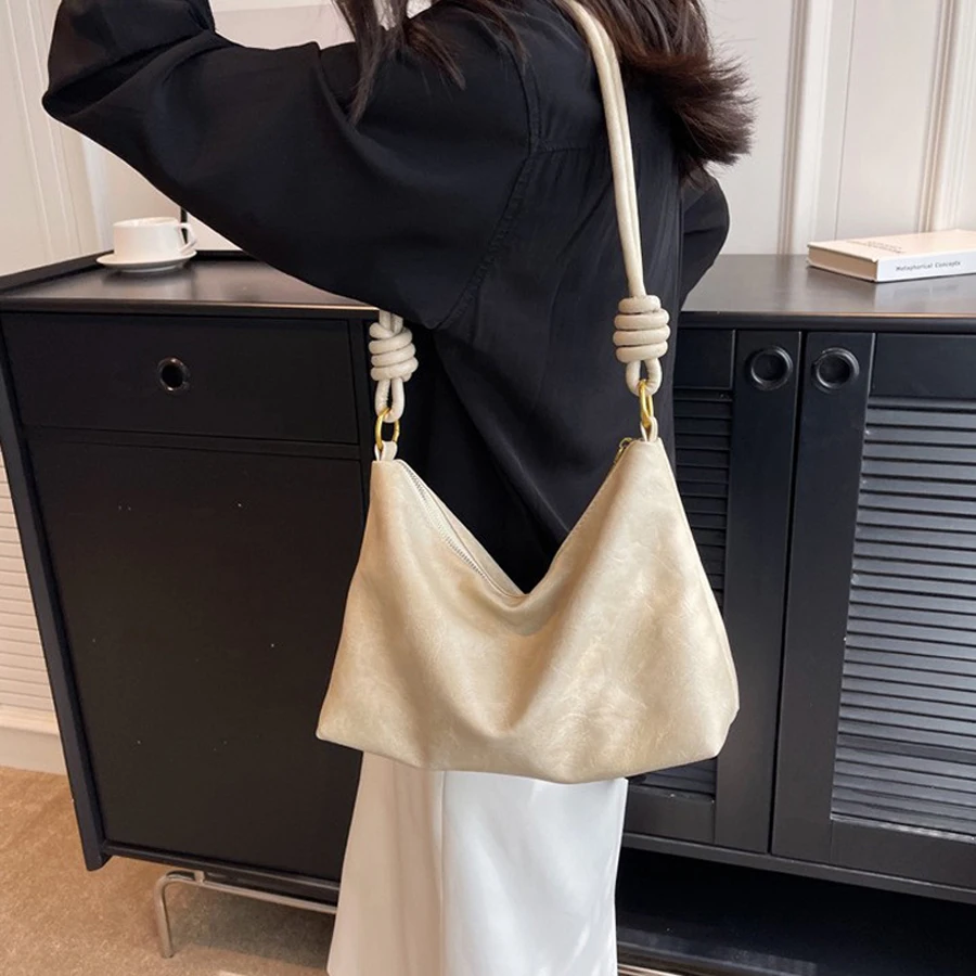 New fashionable women's bag, high-end soft leather texture, single shoulder bag, women's crossbody bag, geometric wide shoulder