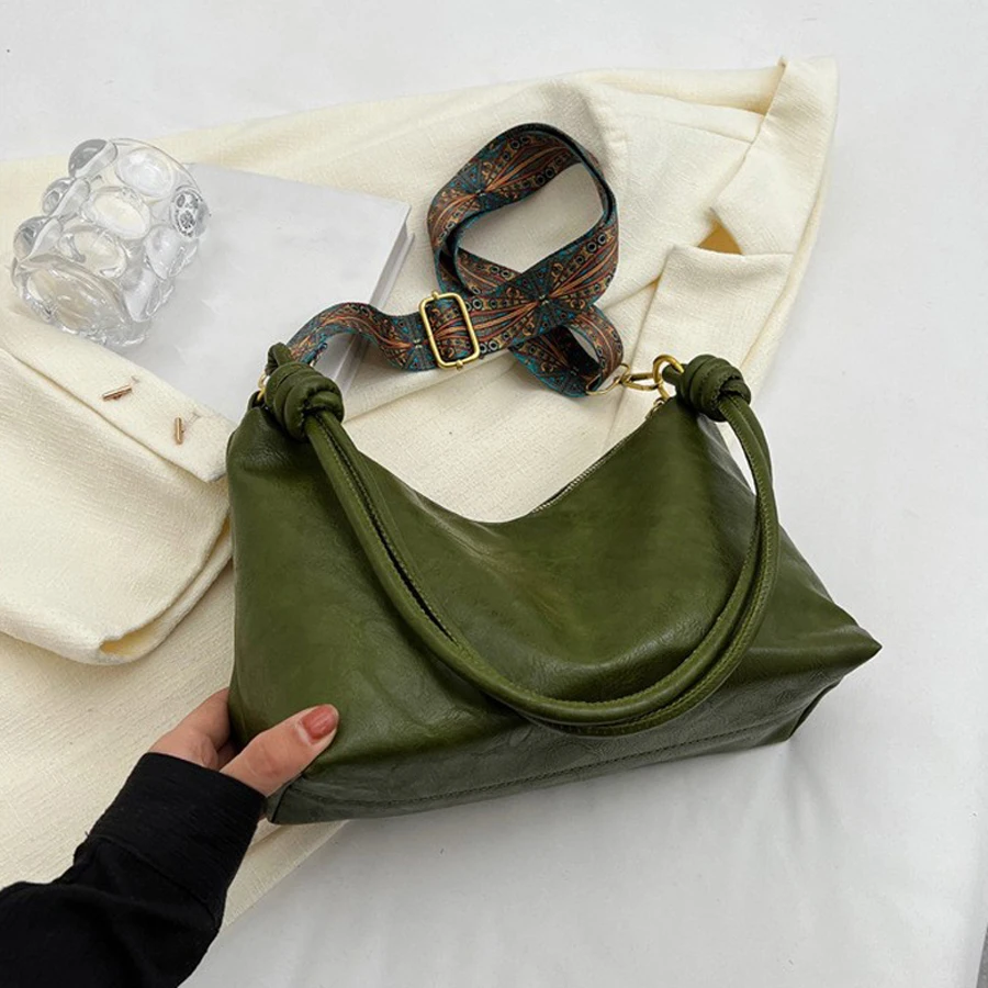 New fashionable women's bag, high-end soft leather texture, single shoulder bag, women's crossbody bag, geometric wide shoulder