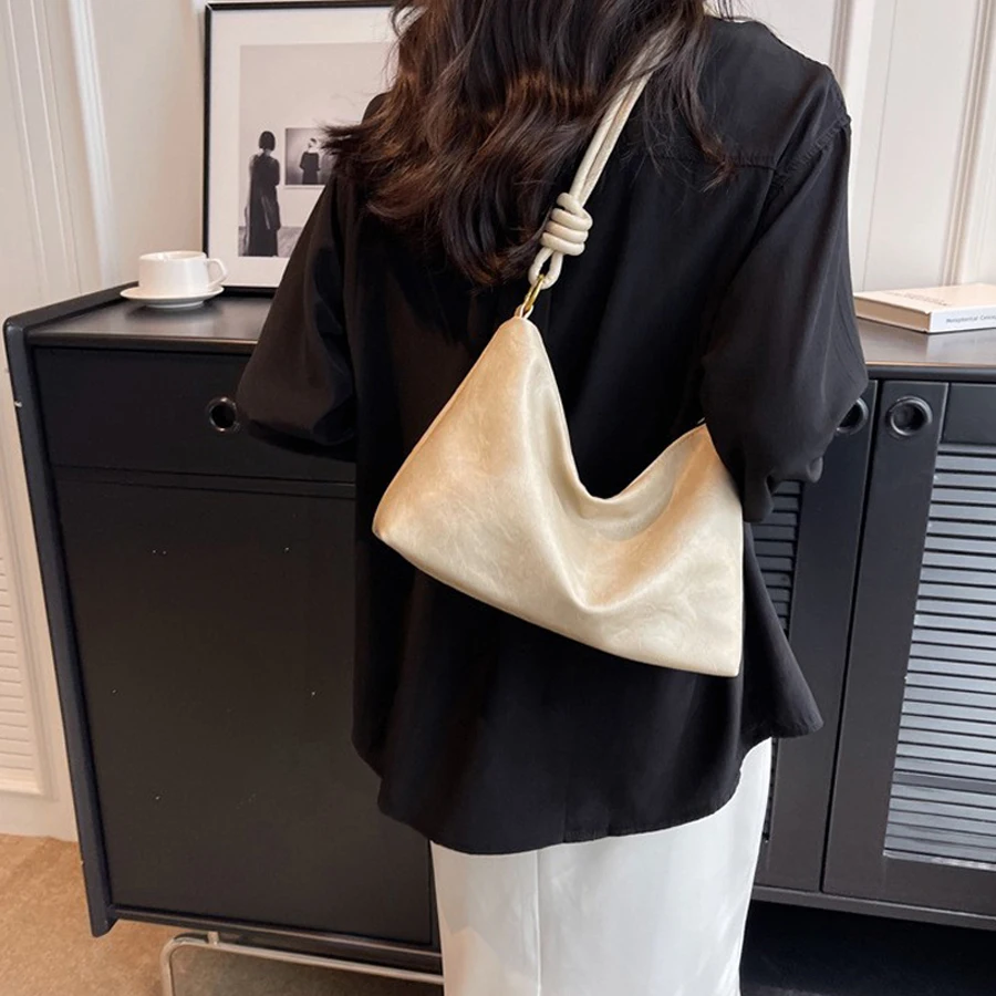 New fashionable women's bag, high-end soft leather texture, single shoulder bag, women's crossbody bag, geometric wide shoulder