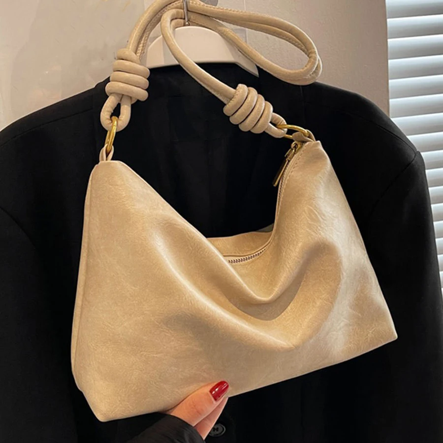 New fashionable women's bag, high-end soft leather texture, single shoulder bag, women's crossbody bag, geometric wide shoulder