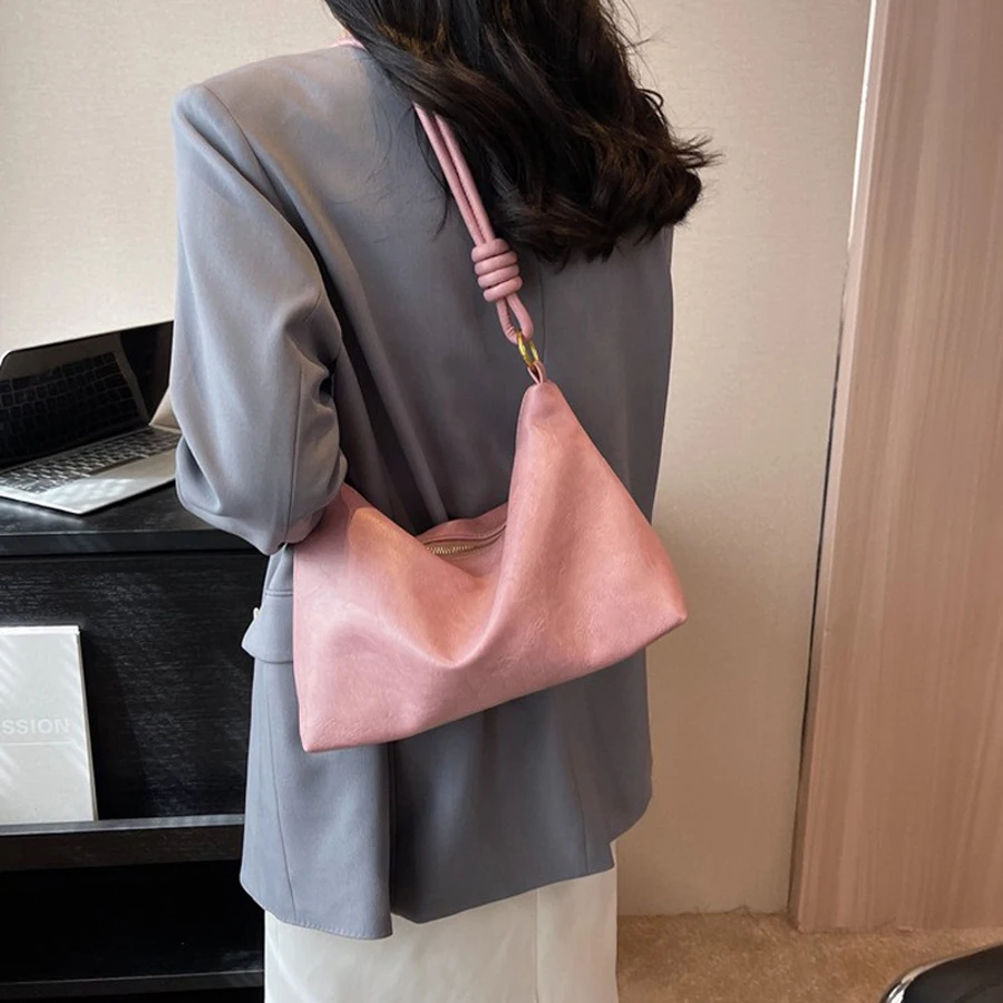 New fashionable women's bag, high-end soft leather texture, single shoulder bag, women's crossbody bag, geometric wide shoulder