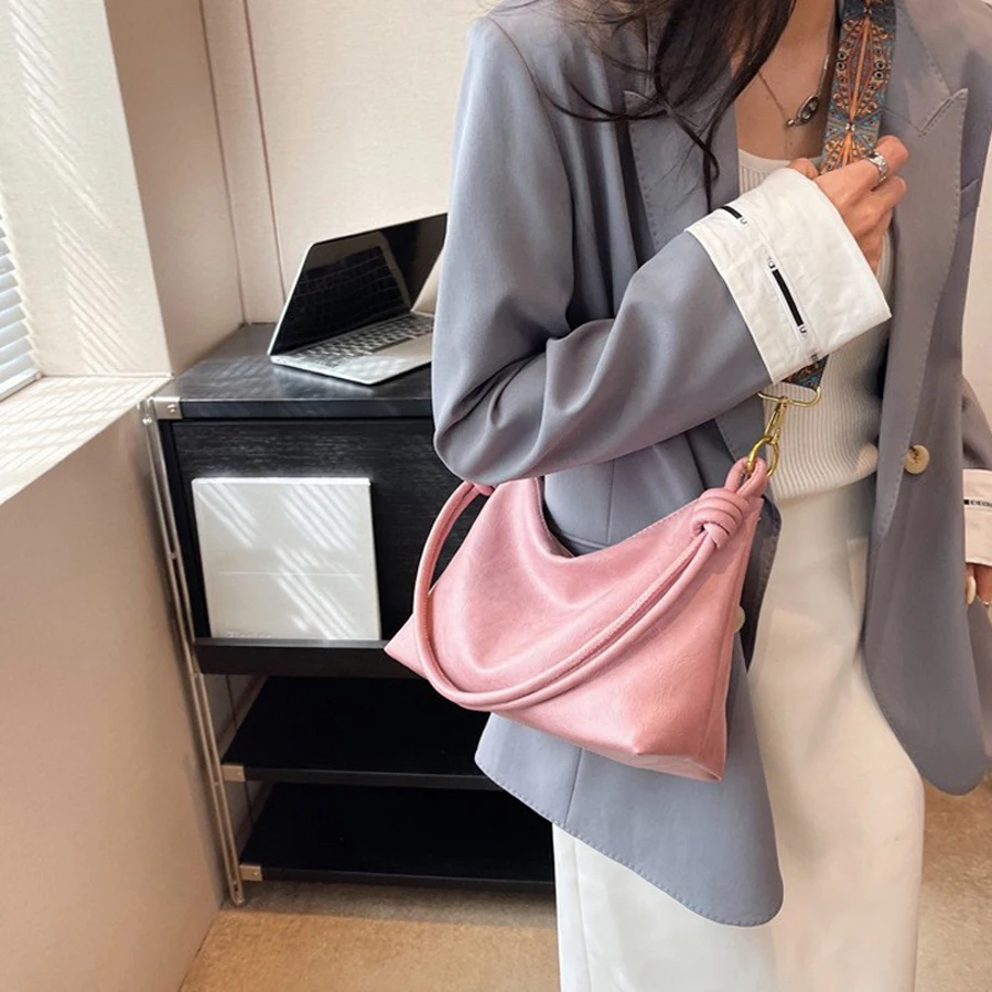 New fashionable women's bag, high-end soft leather texture, single shoulder bag, women's crossbody bag, geometric wide shoulder