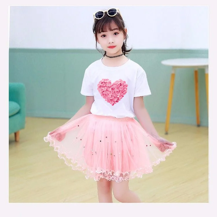 Summer Girl Party Unicorn Clothes Set Kids Baby Cartoon Clothing Suits Girls Cute Casual T-shirt Tops tutu Skirts Outfits