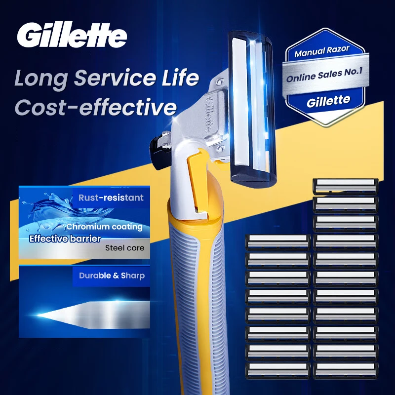 Gillette Razor Eagle Vector 2Nd Gen Razor Beard Shaving Washable Razor Nano Grade Sharp 2-Layers Steel Blades Razor for Men