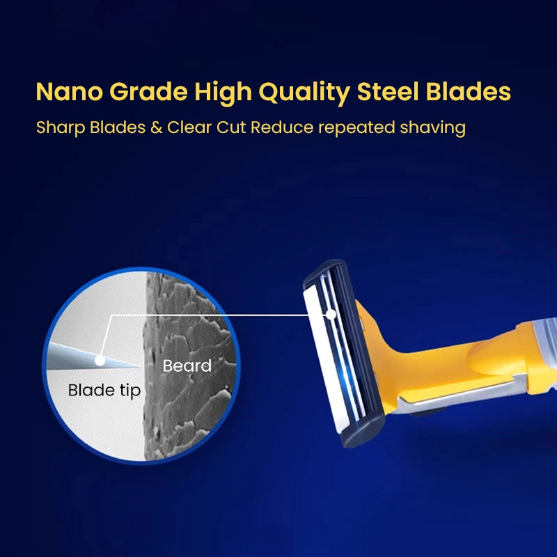 Gillette Razor Eagle Vector 2Nd Gen Razor Beard Shaving Washable Razor Nano Grade Sharp 2-Layers Steel Blades Razor for Men