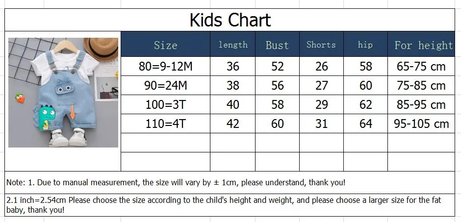 Summer Baby Boys Clothes Suit Toddler Kids Jumpsuit Boys Suspender Denim Shorts&Tshirt 2 pcs Sets Children Clothes Elastic Jeans