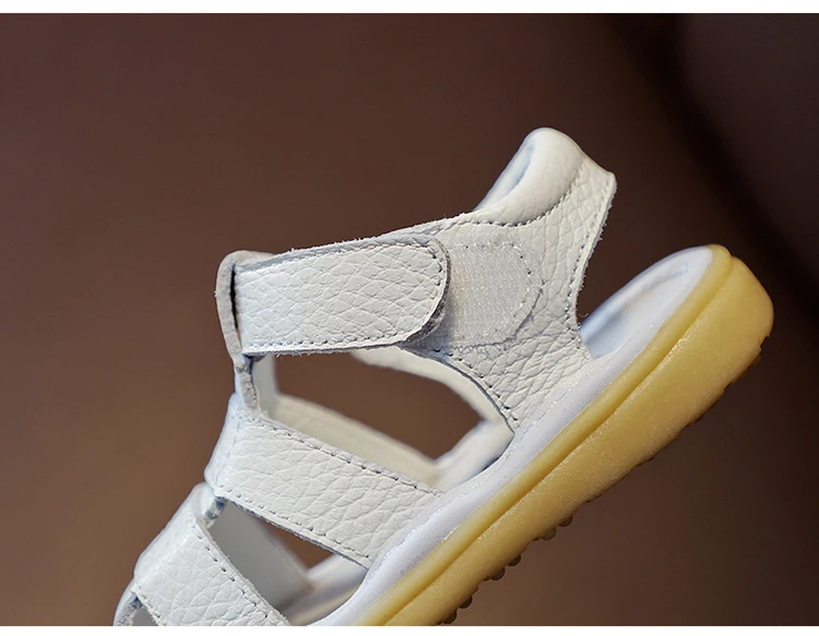 Baby Girls Boys Genuine Leather Sandals Soft Bottom Anti-collision Infant Toddler Shoes Summer Kids Shoes Children Beach Sandals
