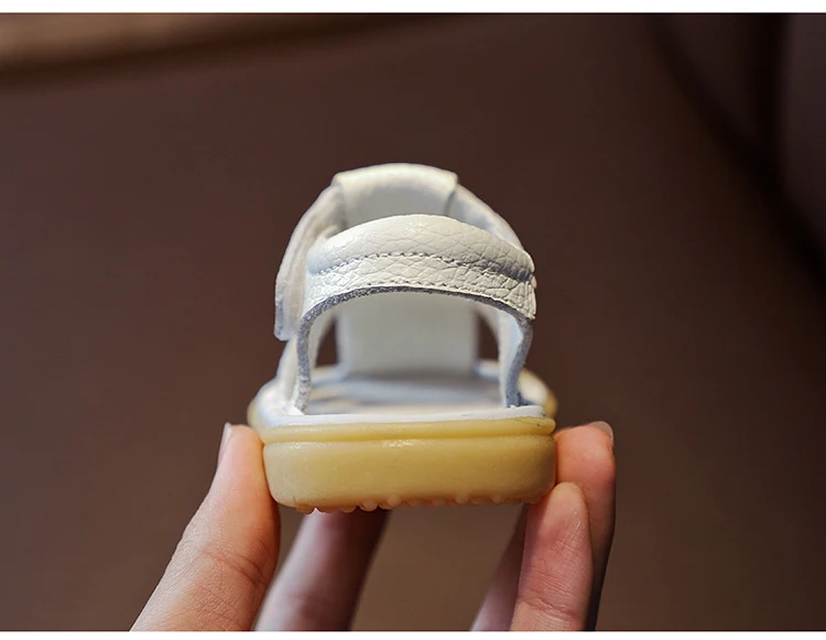 Baby Girls Boys Genuine Leather Sandals Soft Bottom Anti-collision Infant Toddler Shoes Summer Kids Shoes Children Beach Sandals