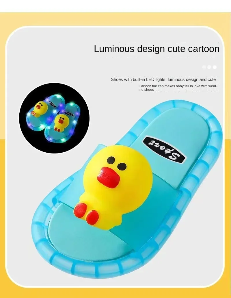 Luminous Children's Slippers Unicorn Crystal Shoes Sparkling Lights Boys and Girls Will Shine in The Cool Slippers