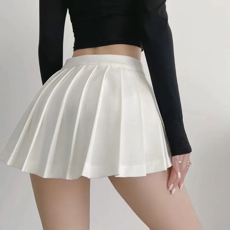 MEXZT Sexy Pleated Skirts Women Korean High Waist Mini Skirts JK Preppy Summer Fashion White Black Gyaru Tennis Extreme Skirt