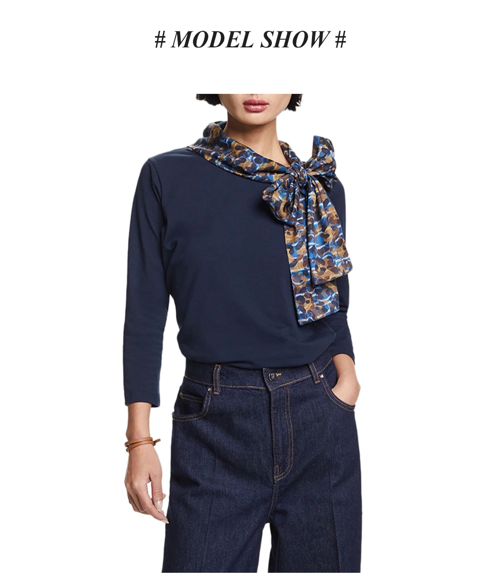 CHCH Women Fashion Sleeve T Shirt Elegant Casual Loose Bow Lace Up Tops 2024 Spring New Female Commute Streetwear