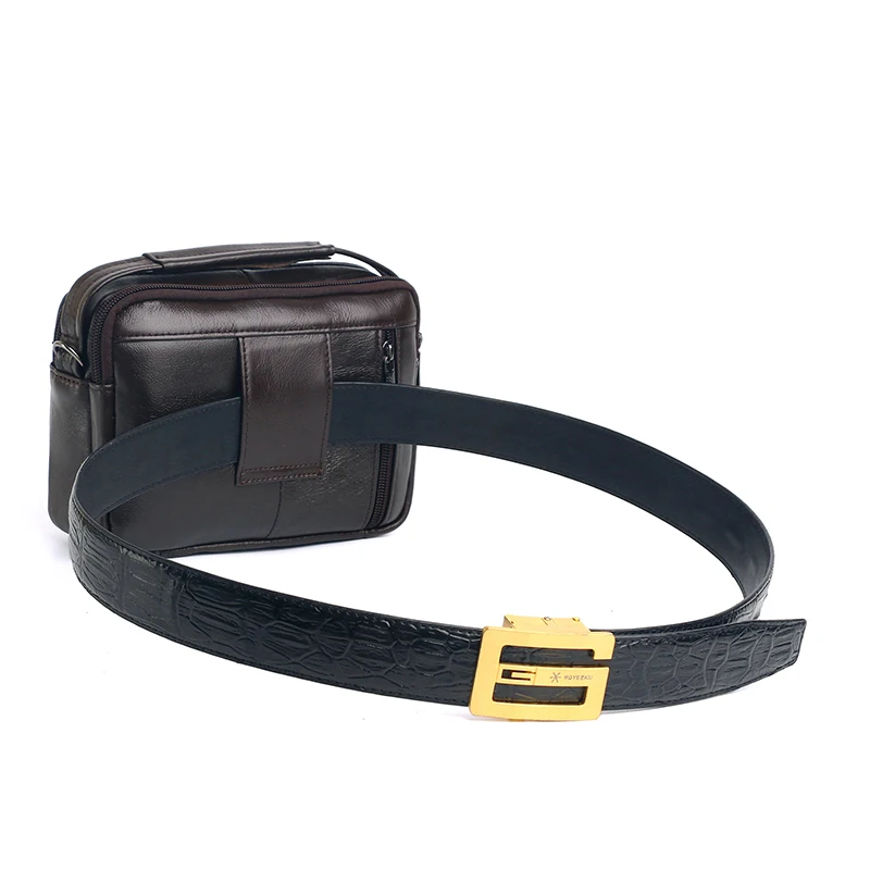 Men Messenger Crossbody Shoulder Bags Genuine Leather Multi-Purpose Business Male Small Handbag Belt Fanny Waist Pack Bag