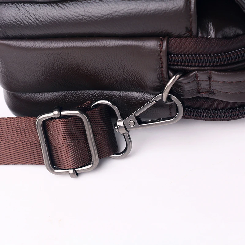 Men Messenger Crossbody Shoulder Bags Genuine Leather Multi-Purpose Business Male Small Handbag Belt Fanny Waist Pack Bag