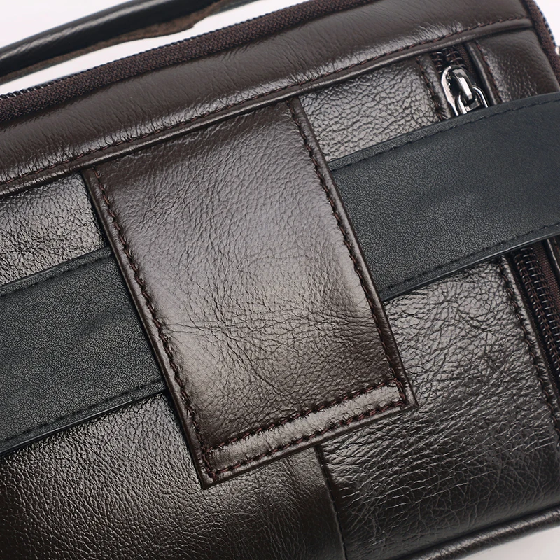 Men Messenger Crossbody Shoulder Bags Genuine Leather Multi-Purpose Business Male Small Handbag Belt Fanny Waist Pack Bag