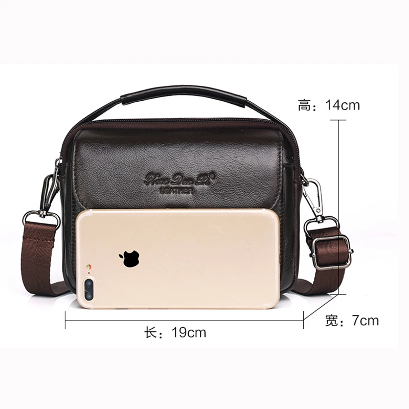 Men Messenger Crossbody Shoulder Bags Genuine Leather Multi-Purpose Business Male Small Handbag Belt Fanny Waist Pack Bag