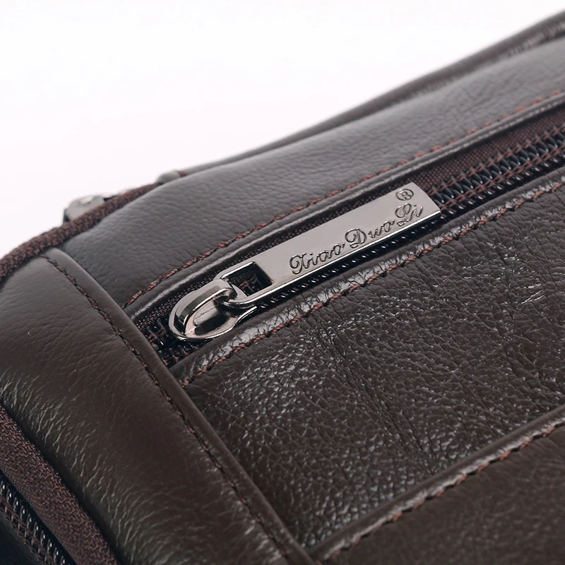 Men Messenger Crossbody Shoulder Bags Genuine Leather Multi-Purpose Business Male Small Handbag Belt Fanny Waist Pack Bag