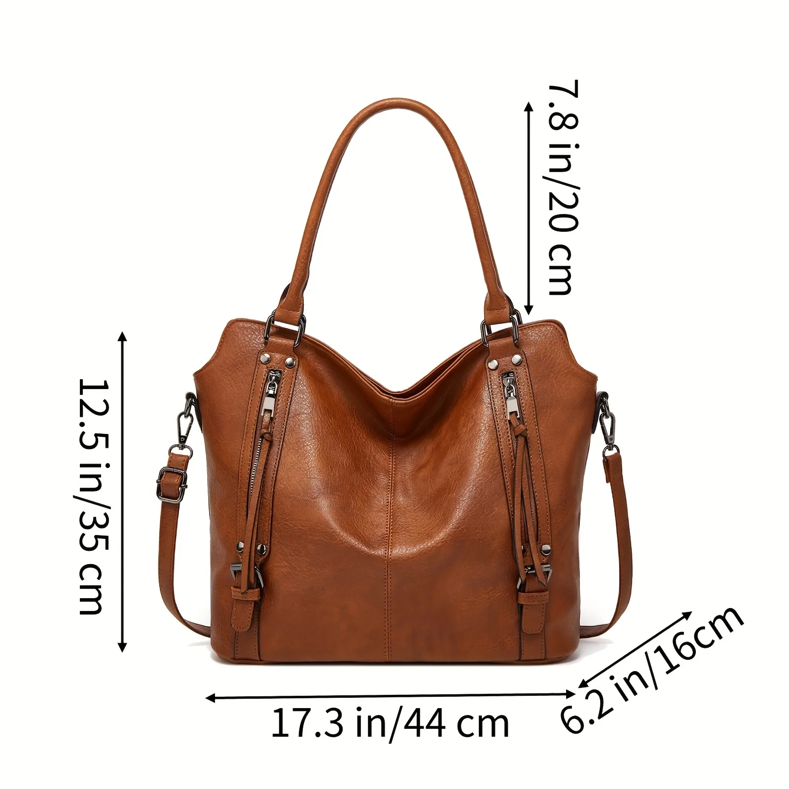 2 Piece Set + Women's Tote Bag PU Leather Large Capacity Large Pocket Handbag Crossbody Bag Adjustable Shoulder Strap