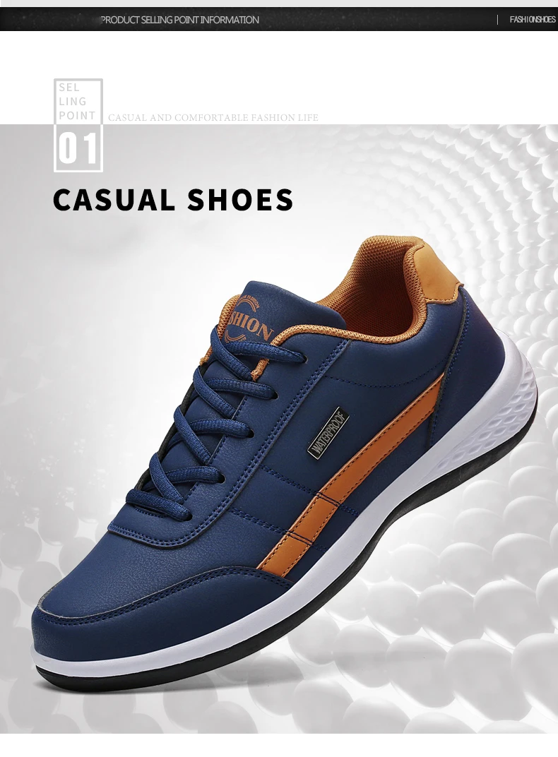 Fashion Casual Shoes Men's Outdoor PU Leather Trend Lightweight And Comfortable Lace-up Casual Shoes Outdoor Sports Shoes