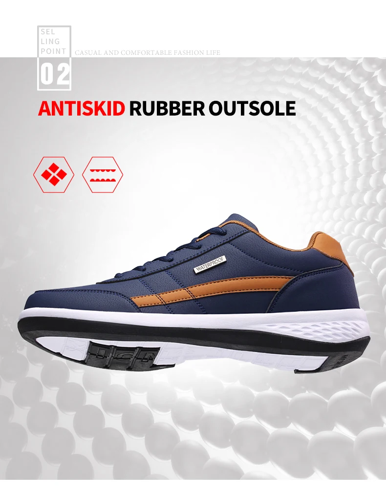 Fashion Casual Shoes Men's Outdoor PU Leather Trend Lightweight And Comfortable Lace-up Casual Shoes Outdoor Sports Shoes