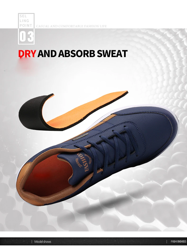 Fashion Casual Shoes Men's Outdoor PU Leather Trend Lightweight And Comfortable Lace-up Casual Shoes Outdoor Sports Shoes