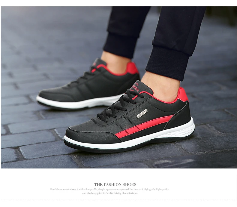 Fashion Casual Shoes Men's Outdoor PU Leather Trend Lightweight And Comfortable Lace-up Casual Shoes Outdoor Sports Shoes