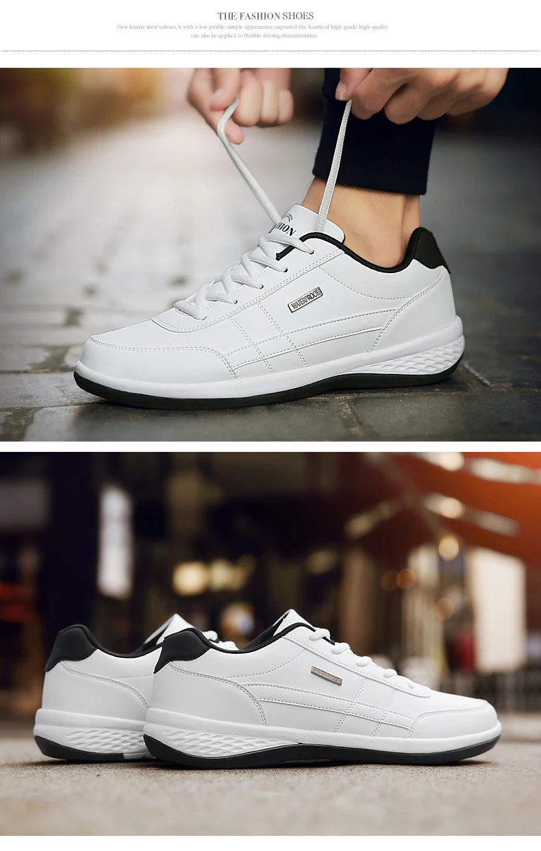 Fashion Casual Shoes Men's Outdoor PU Leather Trend Lightweight And Comfortable Lace-up Casual Shoes Outdoor Sports Shoes