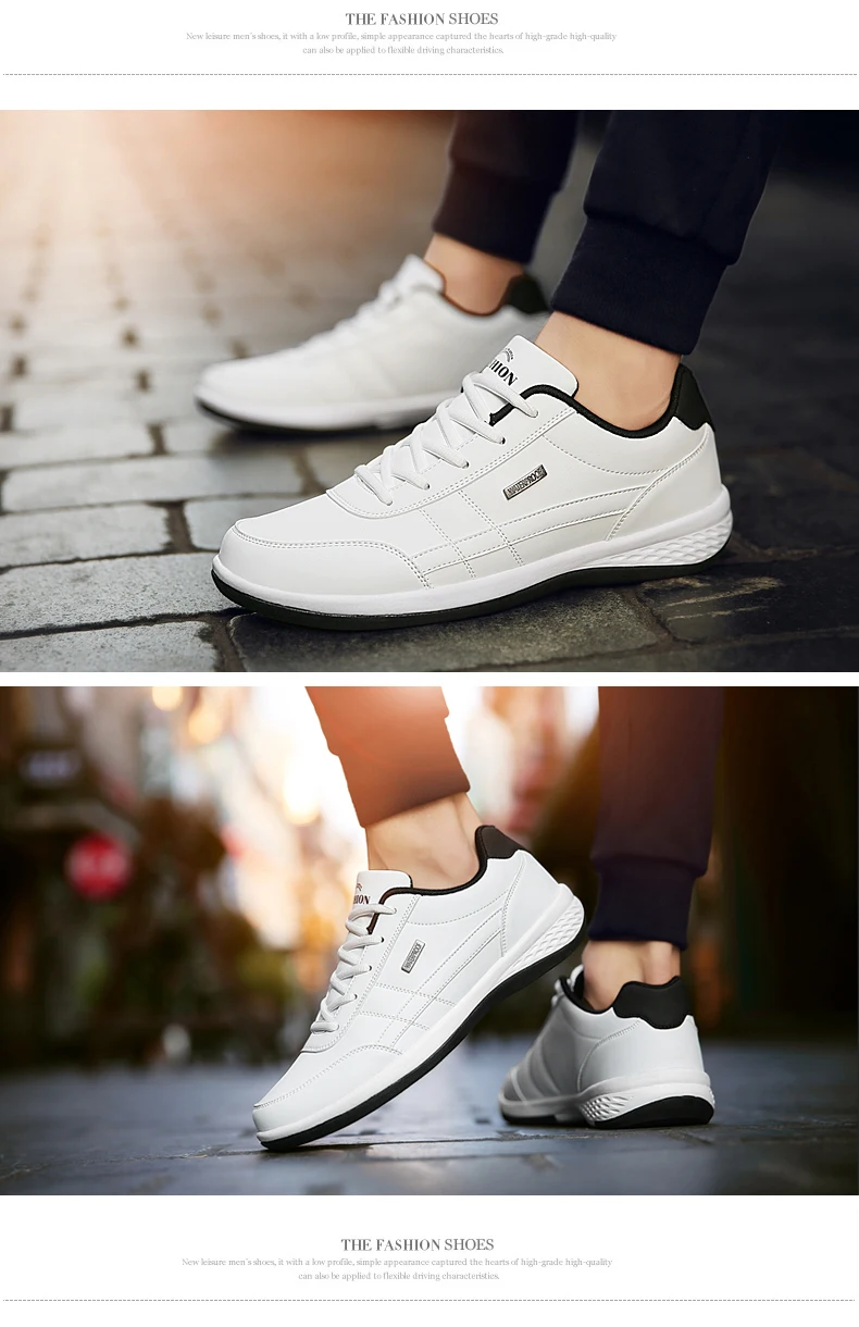 Fashion Casual Shoes Men's Outdoor PU Leather Trend Lightweight And Comfortable Lace-up Casual Shoes Outdoor Sports Shoes
