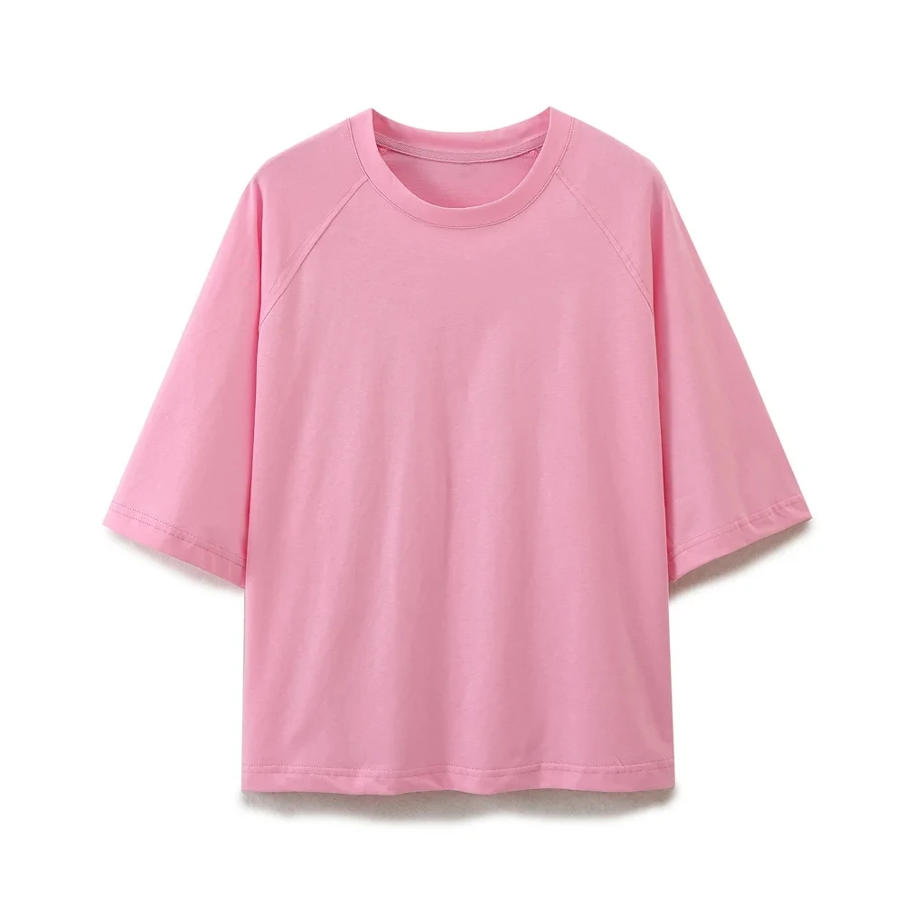 HH Women Short Sleeve T-Shirts O Neck Loose Casual Top Simple Basic 2024 Summer New Woman Chic Tops Solid T Shirt