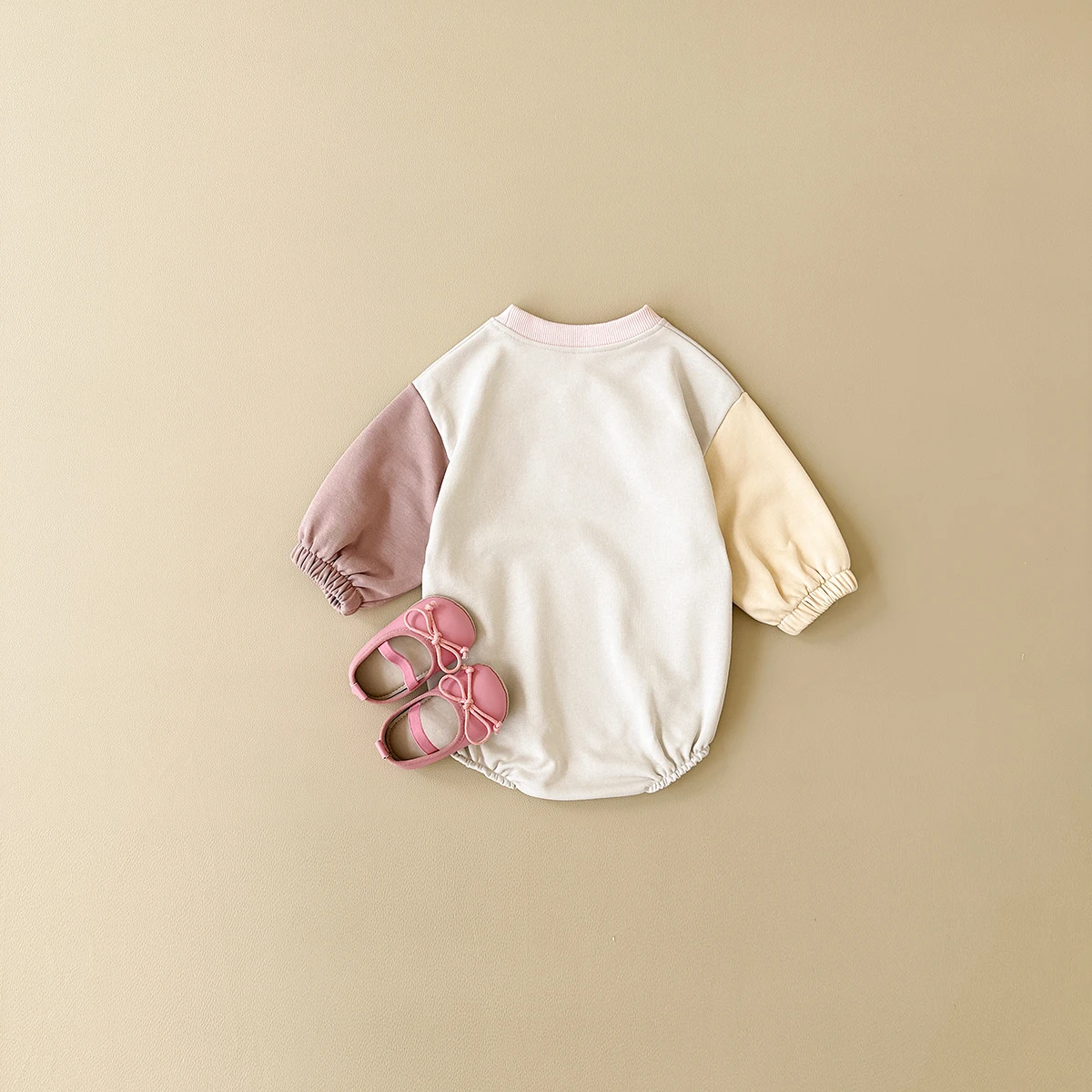 2024 Newborn Baby Romper Cotton Casual Boys Girls Jumpsuit Spring New Color Block Pullover Button Children Clothing 0-18M