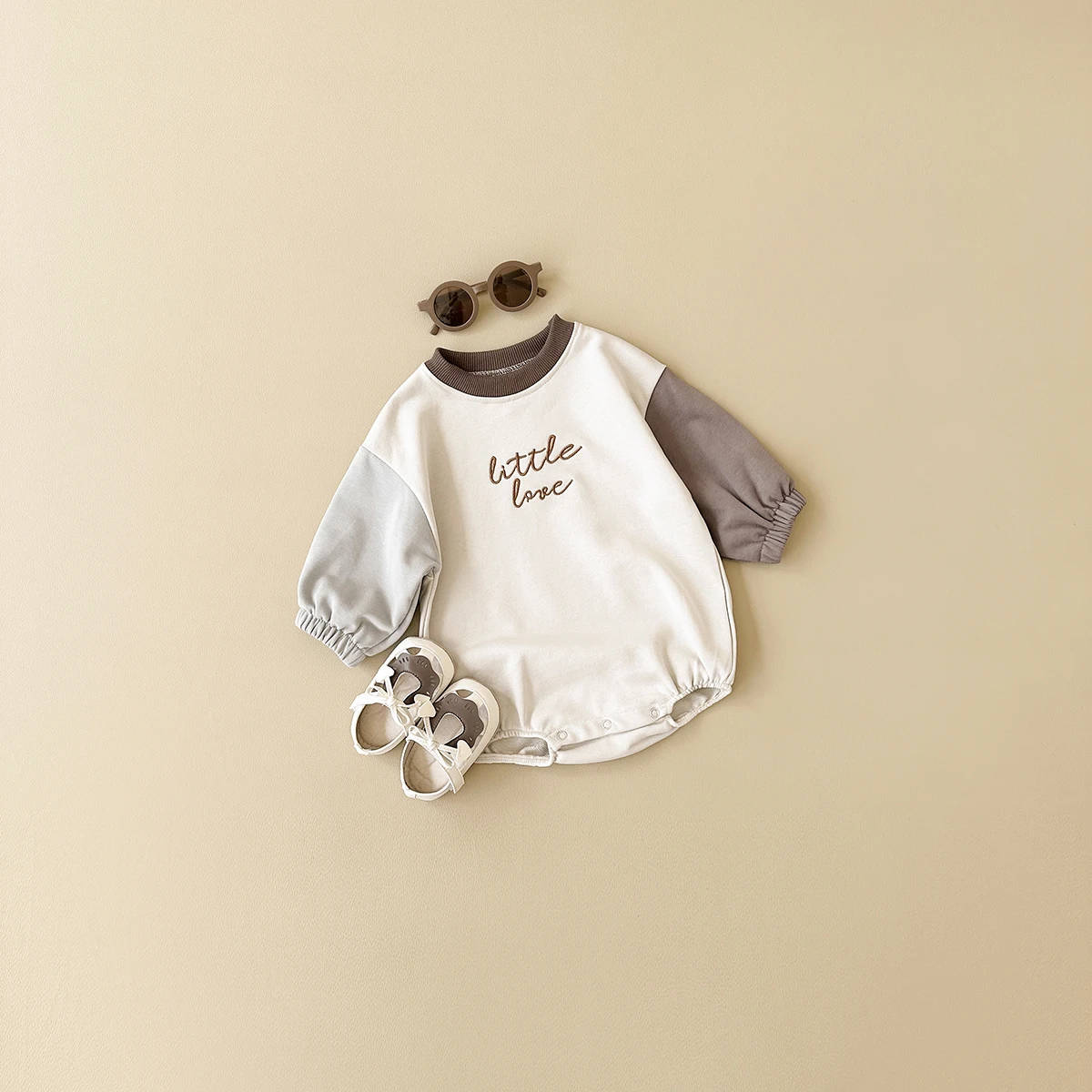2024 Newborn Baby Romper Cotton Casual Boys Girls Jumpsuit Spring New Color Block Pullover Button Children Clothing 0-18M