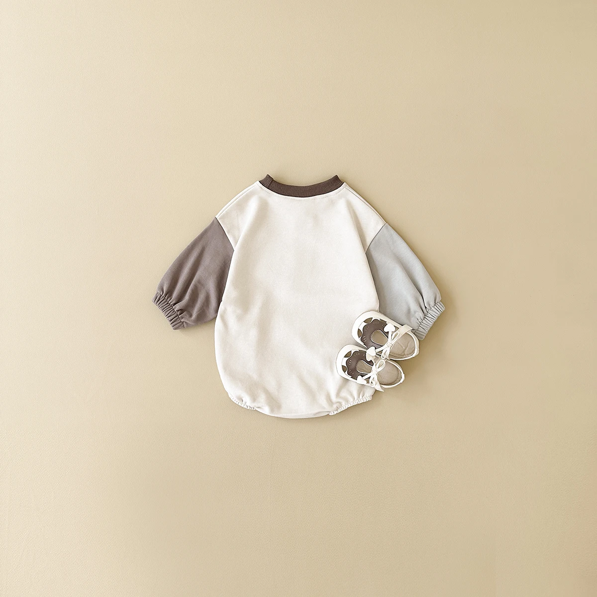 2024 Newborn Baby Romper Cotton Casual Boys Girls Jumpsuit Spring New Color Block Pullover Button Children Clothing 0-18M