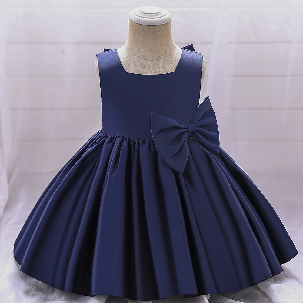 Big Bow Baby Girls Party Dress Toddler 1st Birthday Baptism Princess Kids Dresses for Girl White Wedding Prom Christmas Costumes