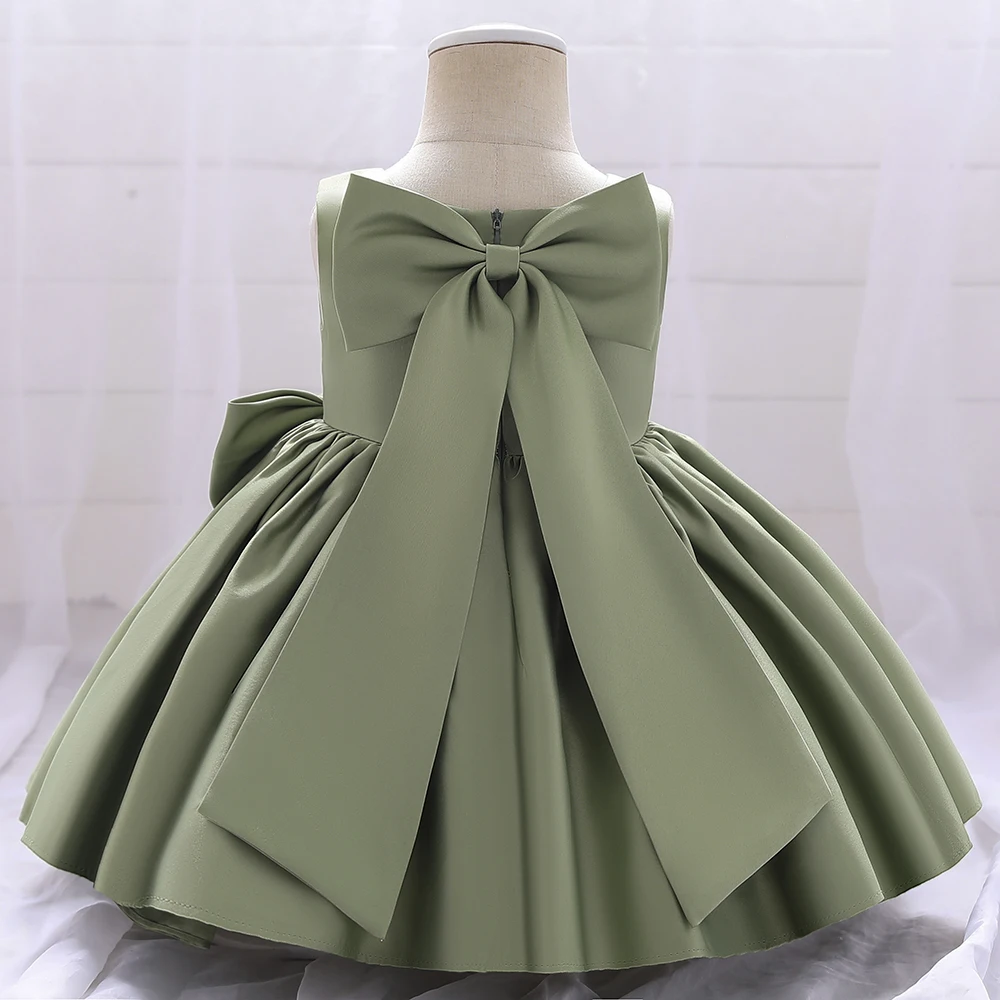 Big Bow Baby Girls Party Dress Toddler 1st Birthday Baptism Princess Kids Dresses for Girl White Wedding Prom Christmas Costumes