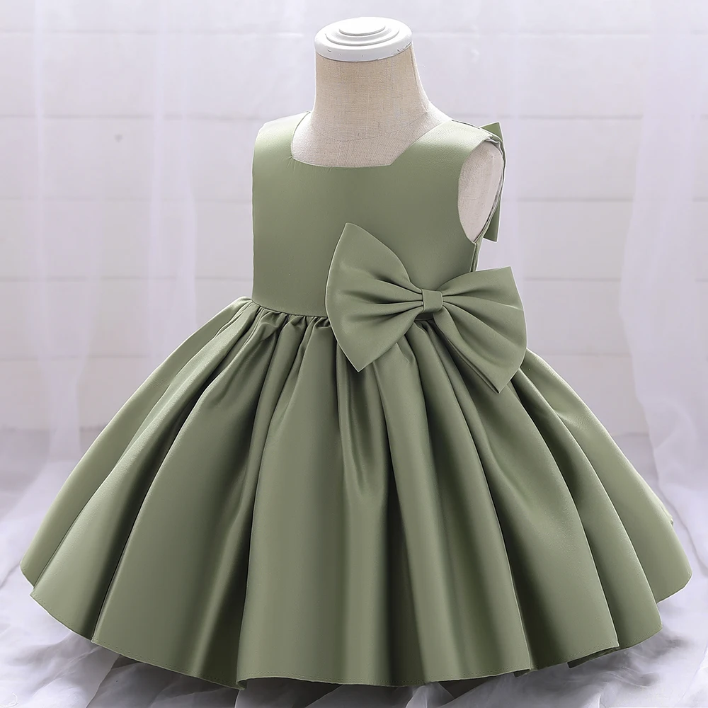 Big Bow Baby Girls Party Dress Toddler 1st Birthday Baptism Princess Kids Dresses for Girl White Wedding Prom Christmas Costumes