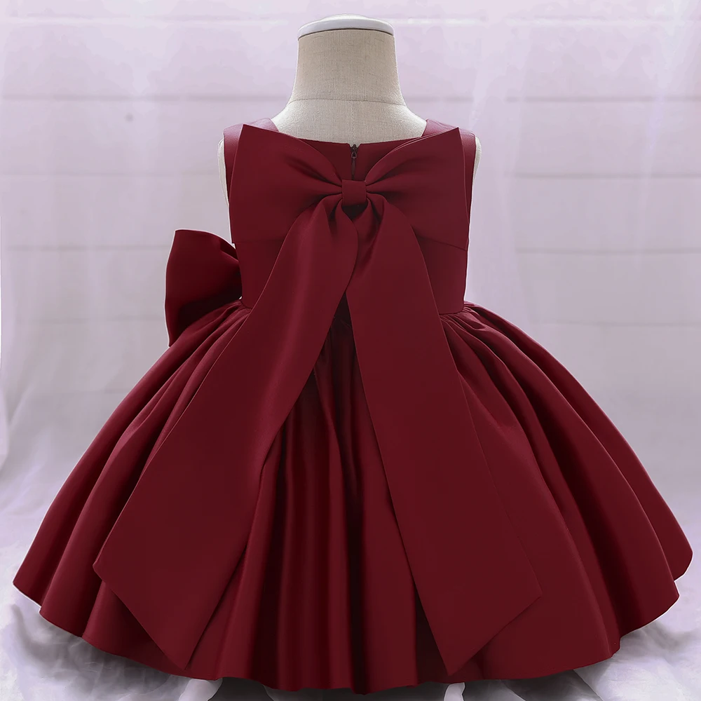 Big Bow Baby Girls Party Dress Toddler 1st Birthday Baptism Princess Kids Dresses for Girl White Wedding Prom Christmas Costumes