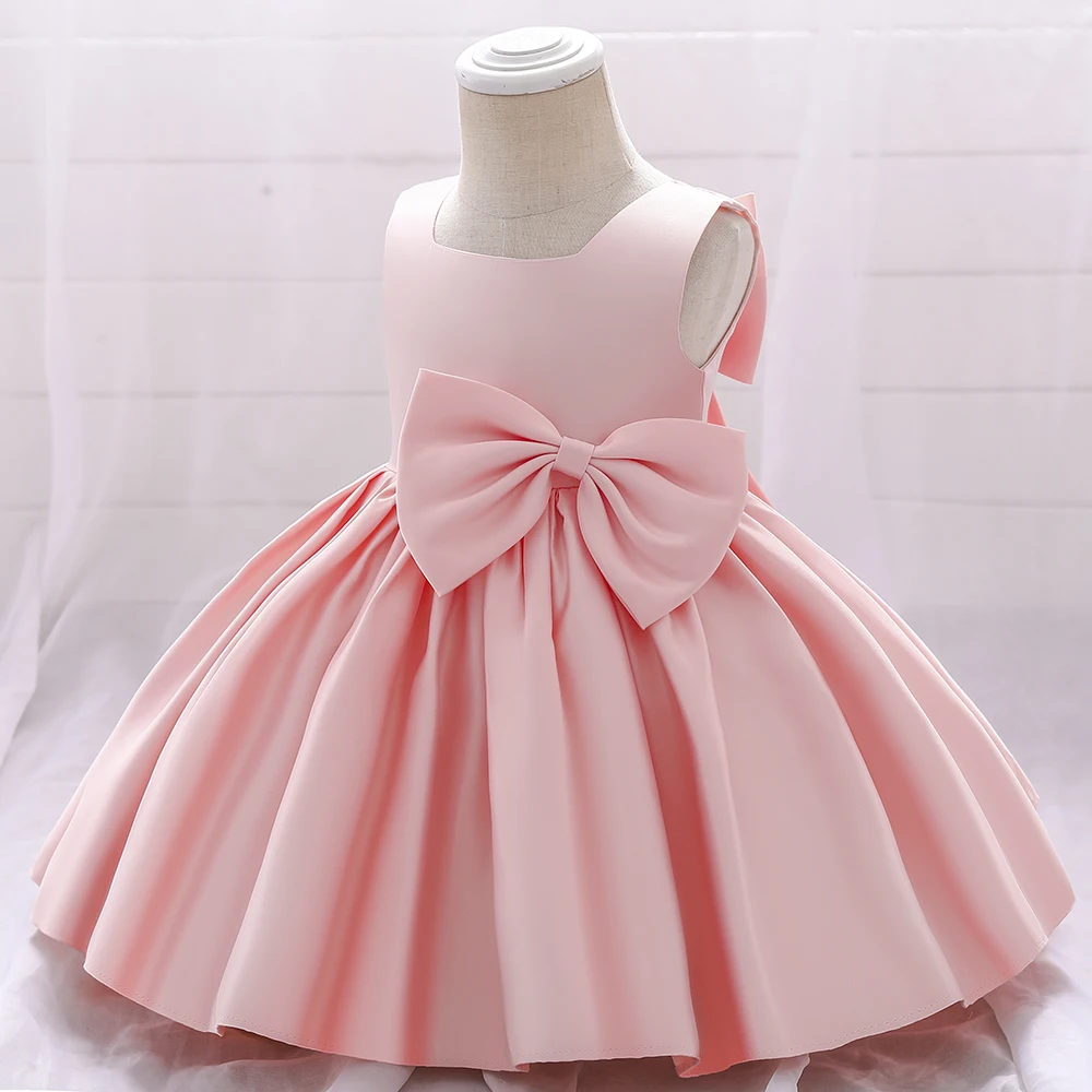Big Bow Baby Girls Party Dress Toddler 1st Birthday Baptism Princess Kids Dresses for Girl White Wedding Prom Christmas Costumes