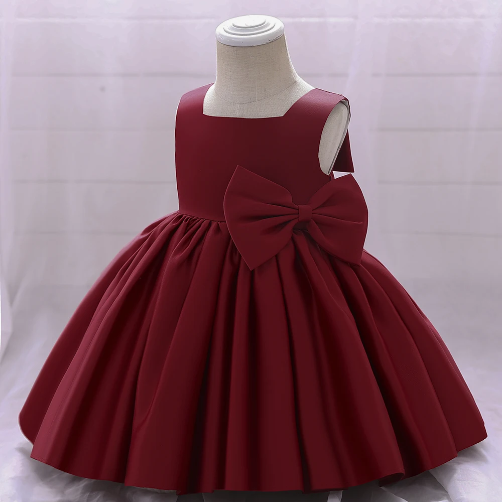 Big Bow Baby Girls Party Dress Toddler 1st Birthday Baptism Princess Kids Dresses for Girl White Wedding Prom Christmas Costumes